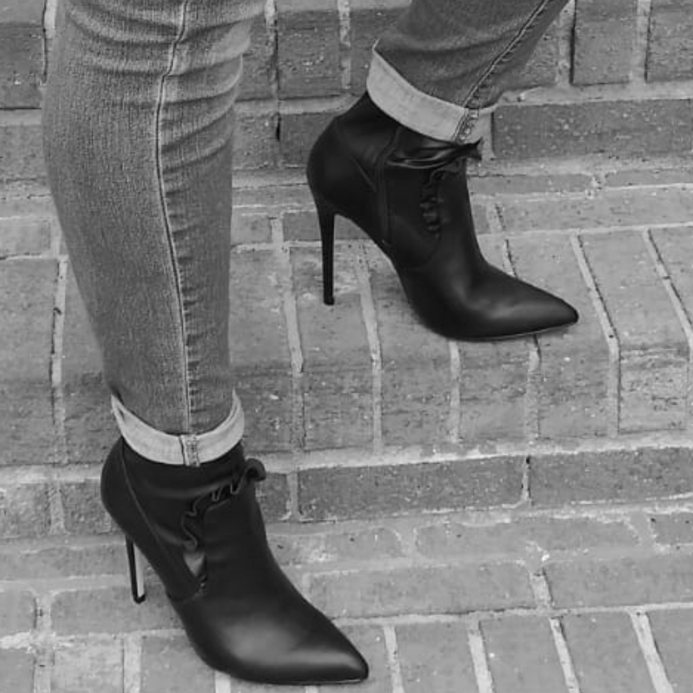 Faux leather booties